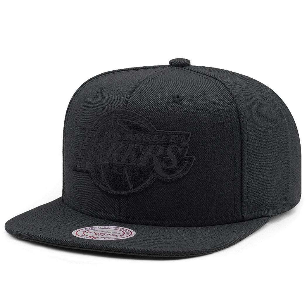 Mitchell And Ness Caps Los Angeles Lakers Mitchell & Ness NBA All Black High Crown Snapback Hat