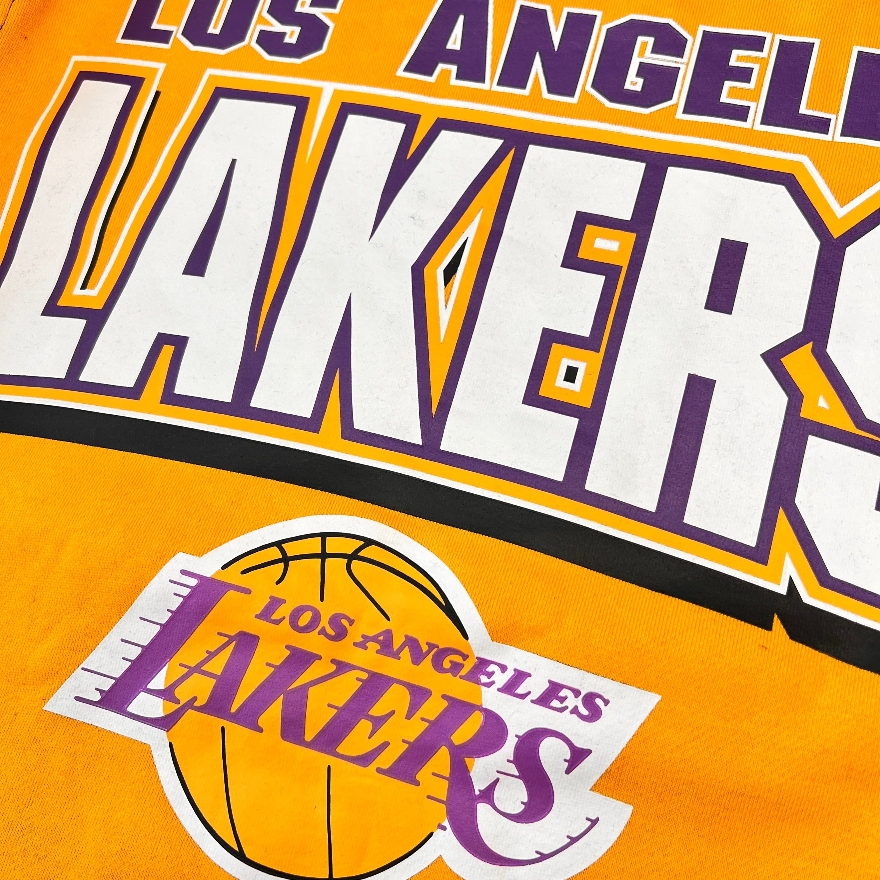 Mitchell And Ness Jumpers Los Angeles Lakers Mitchell & Ness NBA All Over 2.0 Crew Jumper - Gold