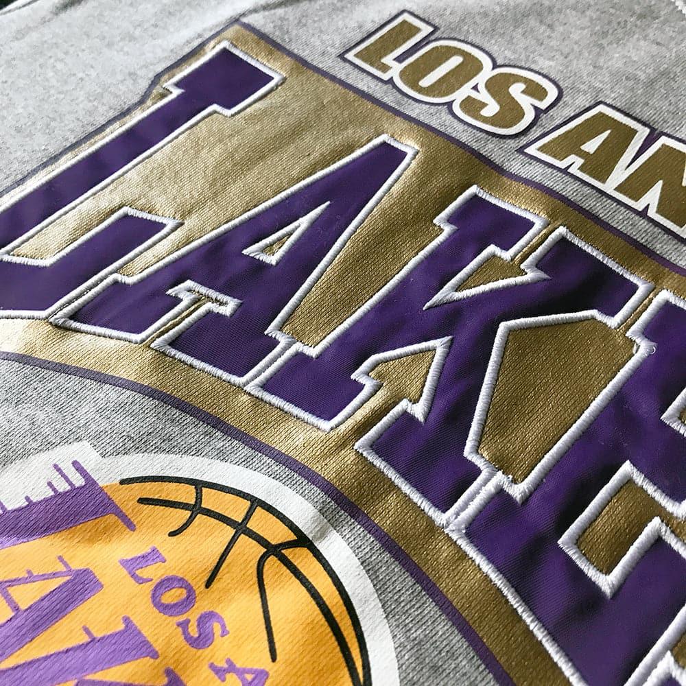 Mitchell And Ness Jumpers Los Angeles Lakers Mitchell & Ness NBA All Over Champs Premium Crew Jumper - Grey