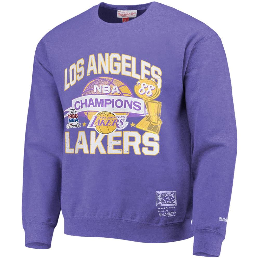 Mitchell And Ness Jumpers Los Angeles Lakers Mitchell & Ness NBA Champs History Vintage Crew Jumper - Faded Purple