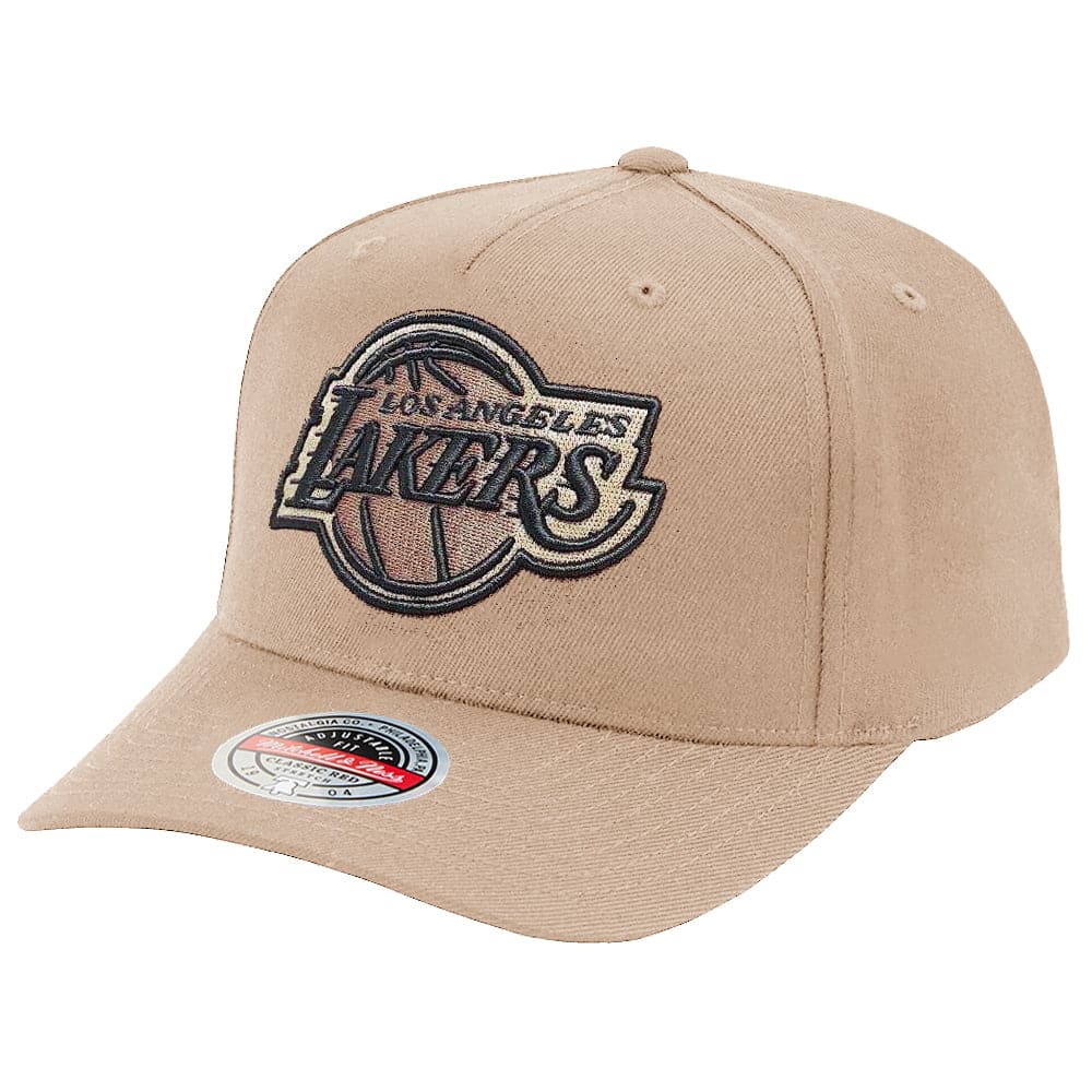 Mitchell And Ness Caps Los Angeles Lakers Mitchell & Ness NBA Diamond One Curve Snapback Hat - Clay