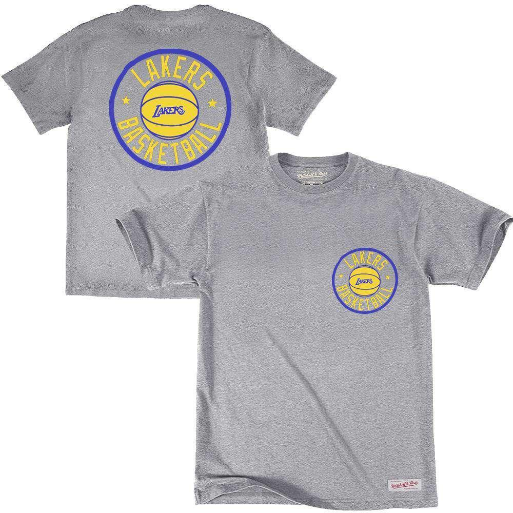 Mitchell And Ness T-Shirts Los Angeles Lakers Mitchell & Ness NBA Full Circle T-Shirt - Grey