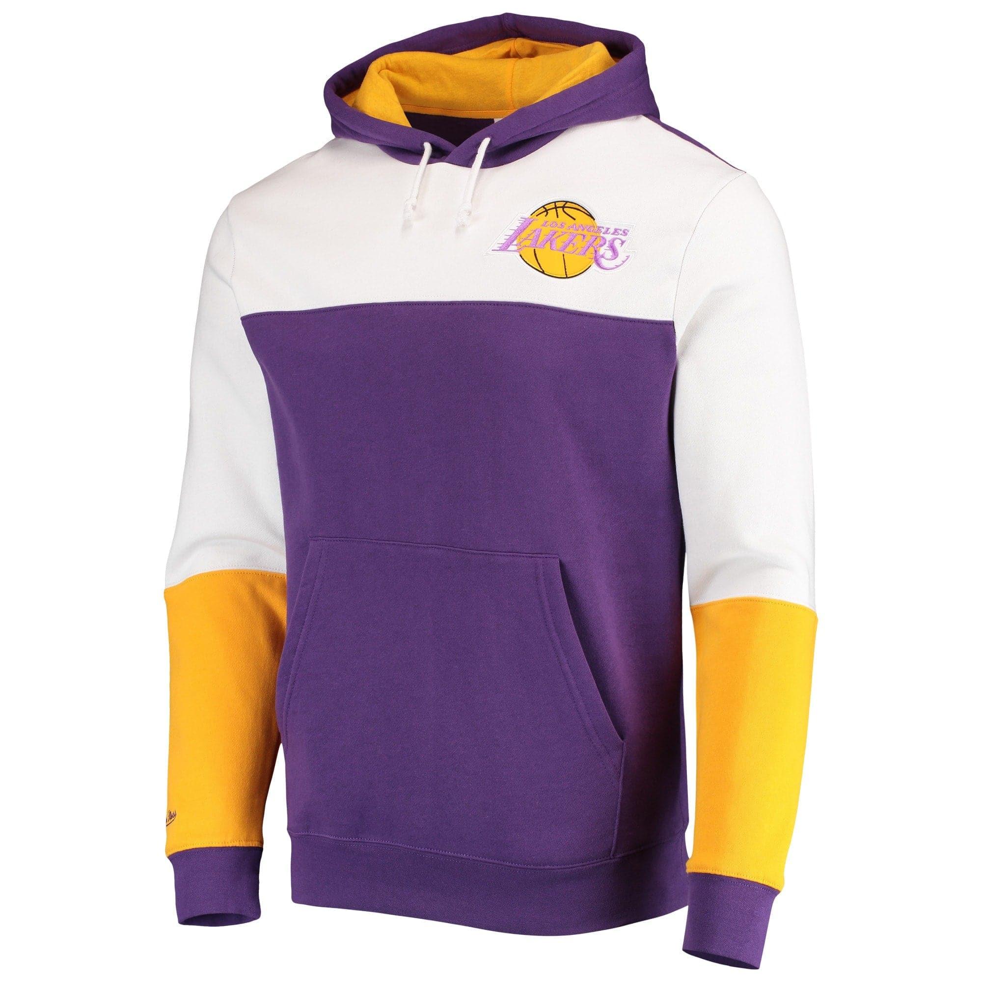 Mitchell And Ness Jumpers Los Angeles Lakers Mitchell & Ness NBA Fusion Fleece 2.0 Hoodie Jumper - Purple