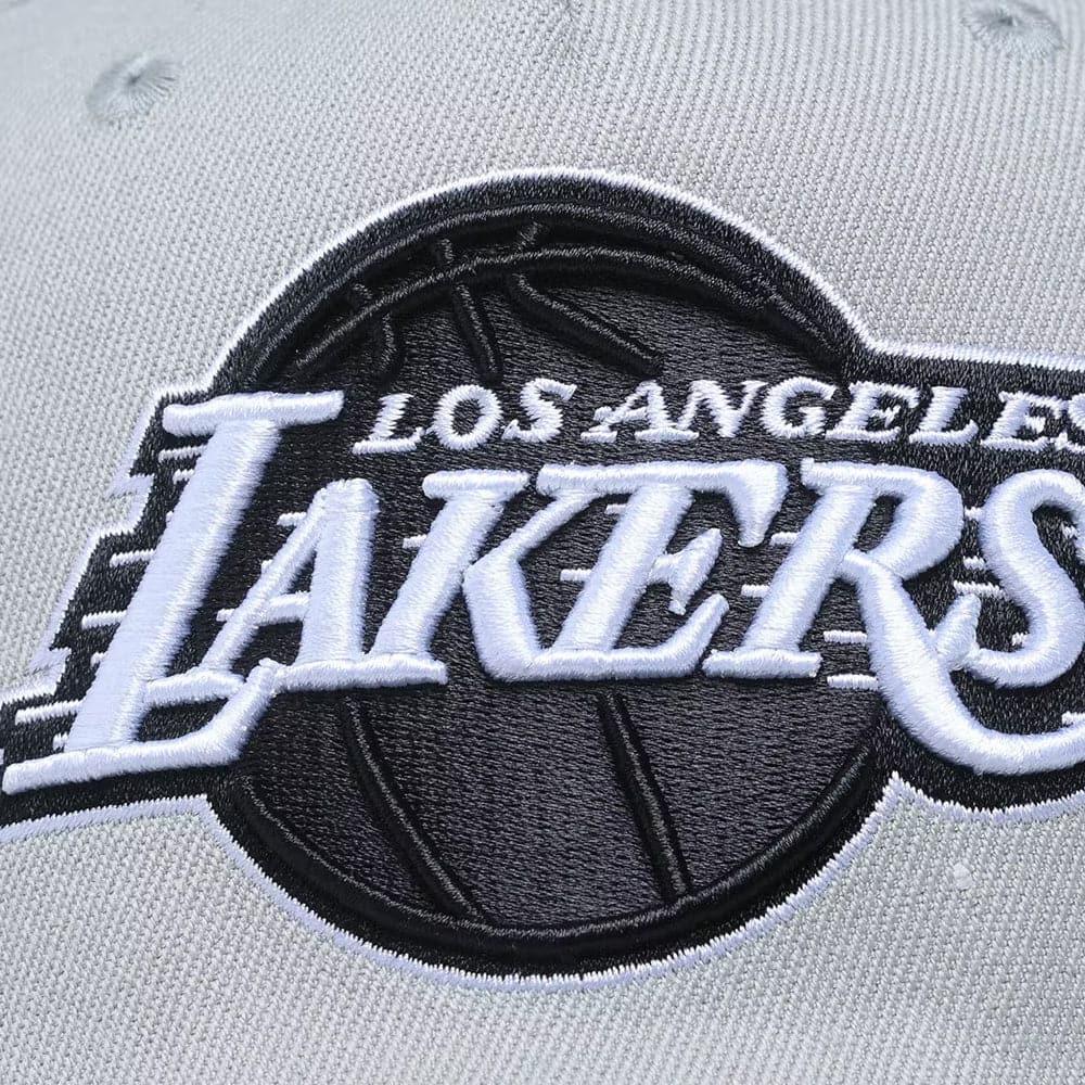 Mitchell And Ness Caps Los Angeles Lakers Mitchell & Ness NBA Greytones Classic Red Snapback Hat - Grey