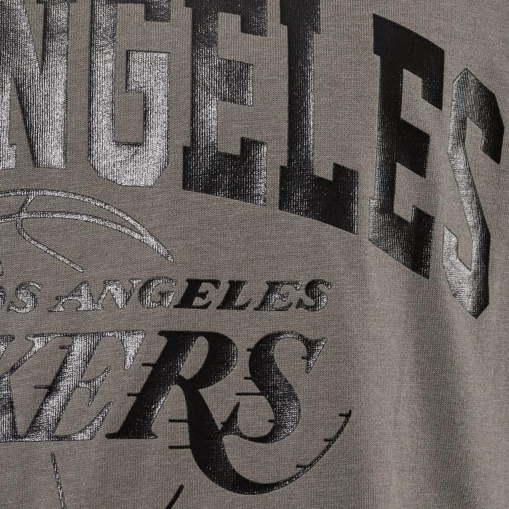 Mitchell And Ness T-Shirts Los Angeles Lakers Mitchell & Ness NBA Gunmetal Arch T-Shirt - Grey