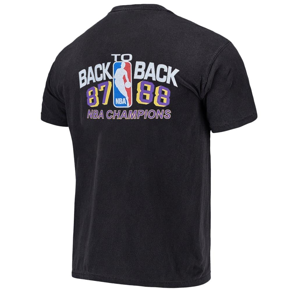 Mitchell And Ness T-Shirts Los Angeles Lakers Mitchell & Ness NBA HWC Back To Back Vintage T-Shirt - Faded Black