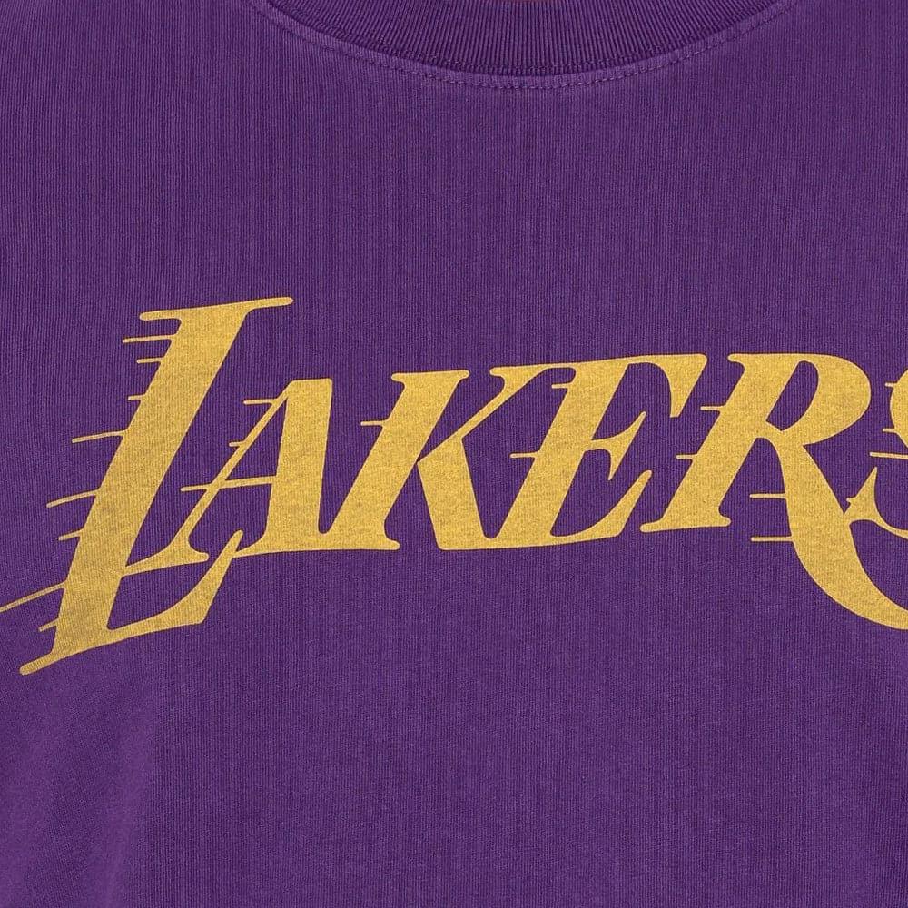 Mitchell And Ness T-Shirts Los Angeles Lakers Mitchell & Ness NBA HWC Back To Back Vintage T-Shirt - Faded Purple