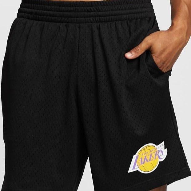 Mitchell And Ness Shorts Los Angeles Lakers Mitchell & Ness NBA HWC Premium Mesh Court Shorts - Black