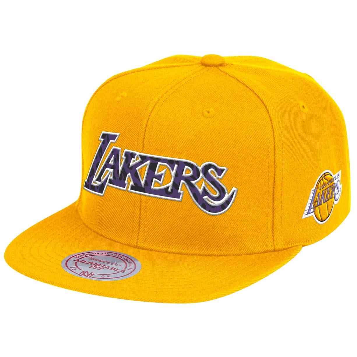 Mitchell And Ness Caps Los Angeles Lakers Mitchell & Ness NBA HWC Wildback Snapback Hat - Gold