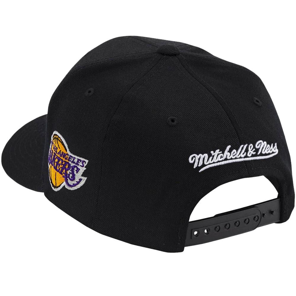 Mitchell And Ness Caps Los Angeles Lakers Mitchell & Ness NBA Iconic Classic Red Curve Snapback Hat - Black