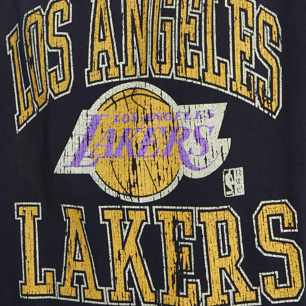 Mitchell And Ness T-Shirts Los Angeles Lakers Mitchell & Ness NBA Ivy Arch Vintage Muscle T-Shirt - Faded Black
