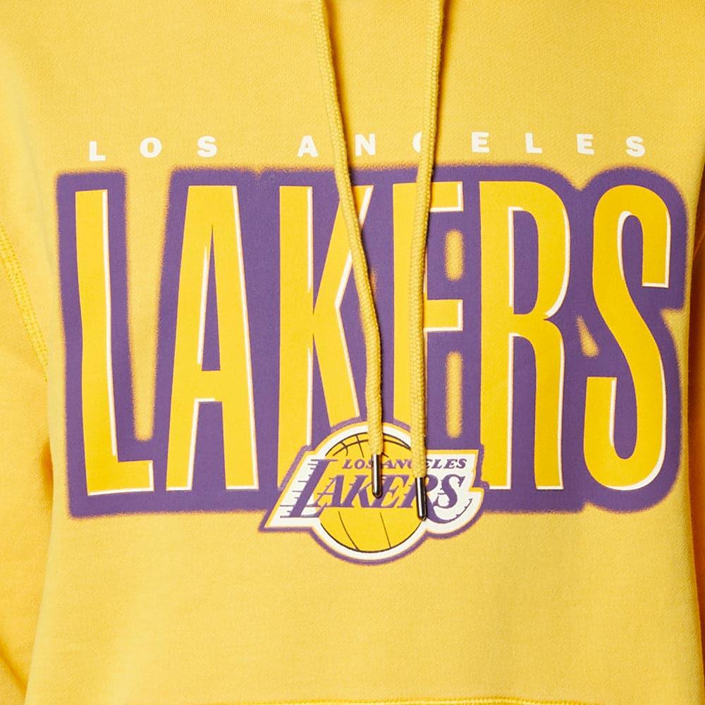 Mitchell And Ness Jumpers Los Angeles Lakers Mitchell & Ness NBA Retro Blur Hoodie Jumper - Faded Yellow