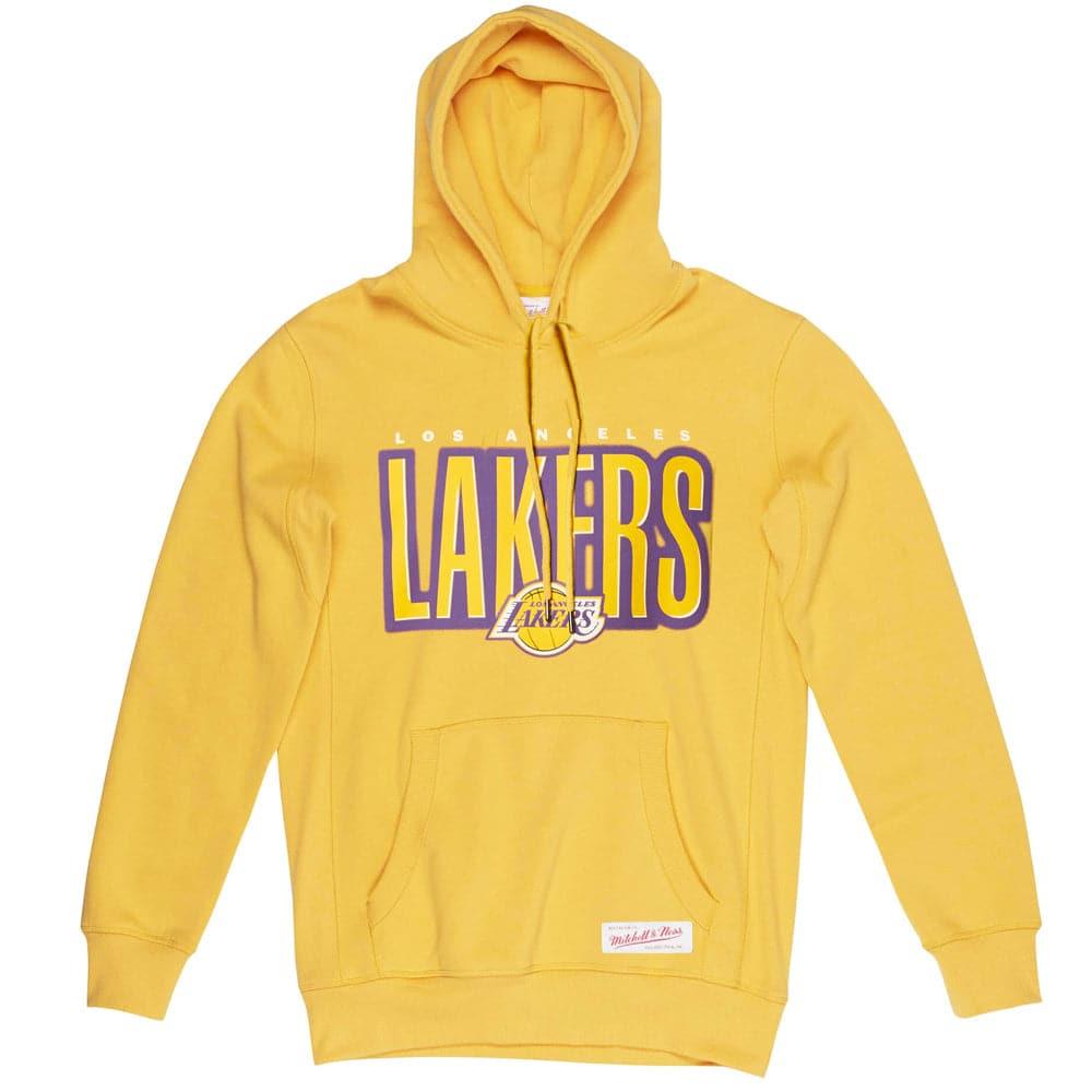 Mitchell And Ness Jumpers Los Angeles Lakers Mitchell & Ness NBA Retro Blur Hoodie Jumper - Faded Yellow