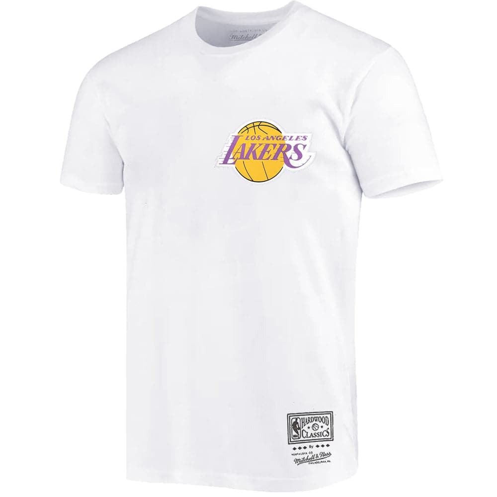 Mitchell And Ness T-Shirts Los Angeles Lakers Mitchell & Ness NBA Retro Repeat T-Shirt - White