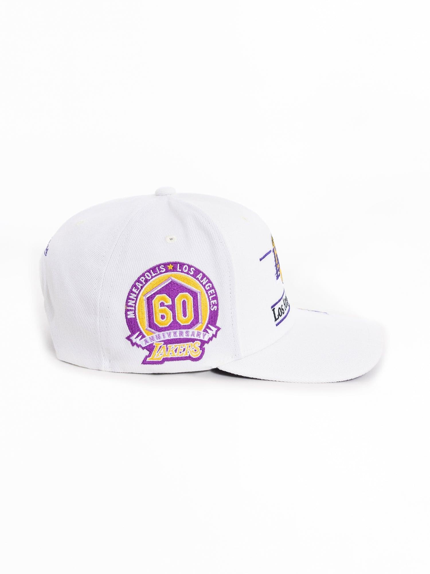 Mitchell And Ness Caps Los Angeles Lakers Mitchell & Ness NBA Show Up Classic Red Snapback Hat - Off White