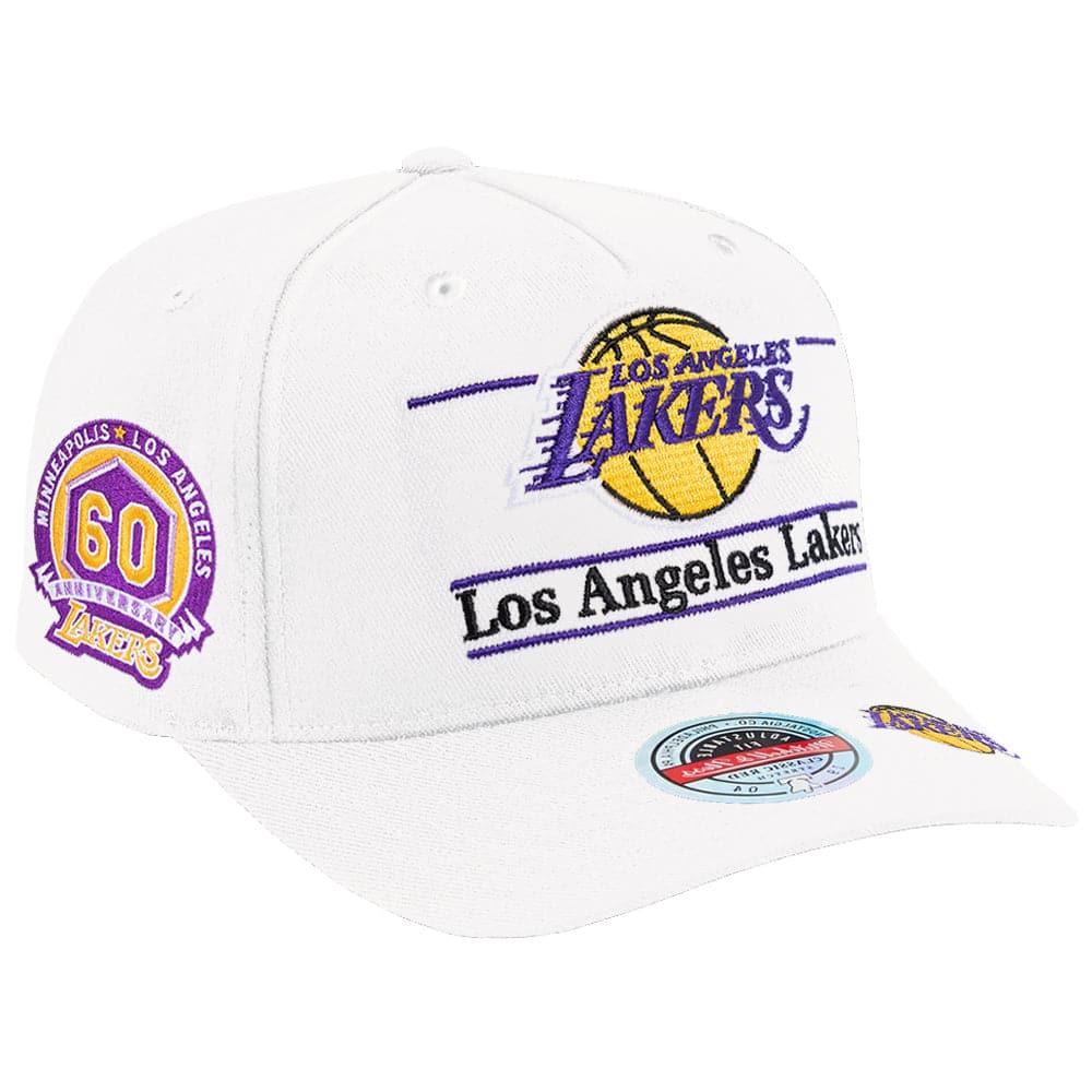 Mitchell And Ness Caps Los Angeles Lakers Mitchell & Ness NBA Show Up Classic Red Snapback Hat - Off White