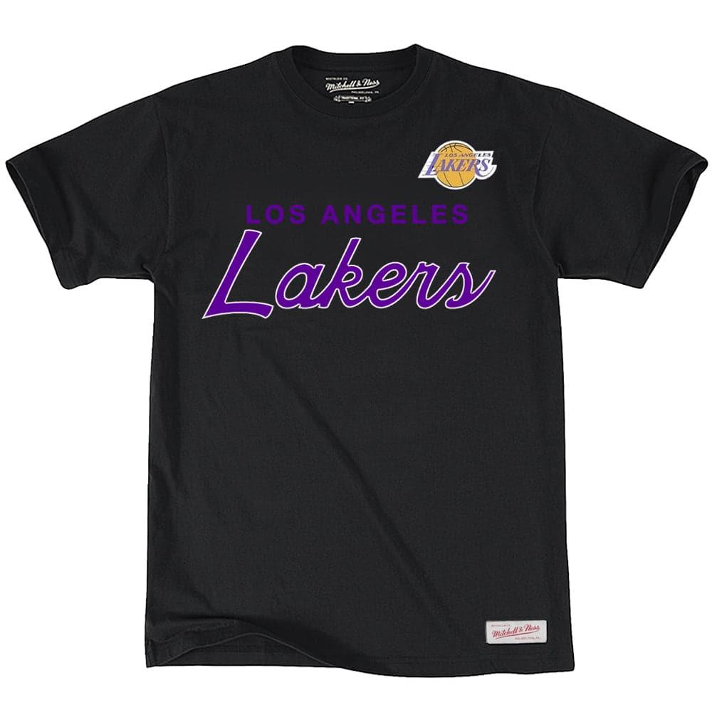 Mitchell And Ness T-Shirts Los Angeles Lakers Mitchell & Ness NBA Special Script T-Shirt - Black