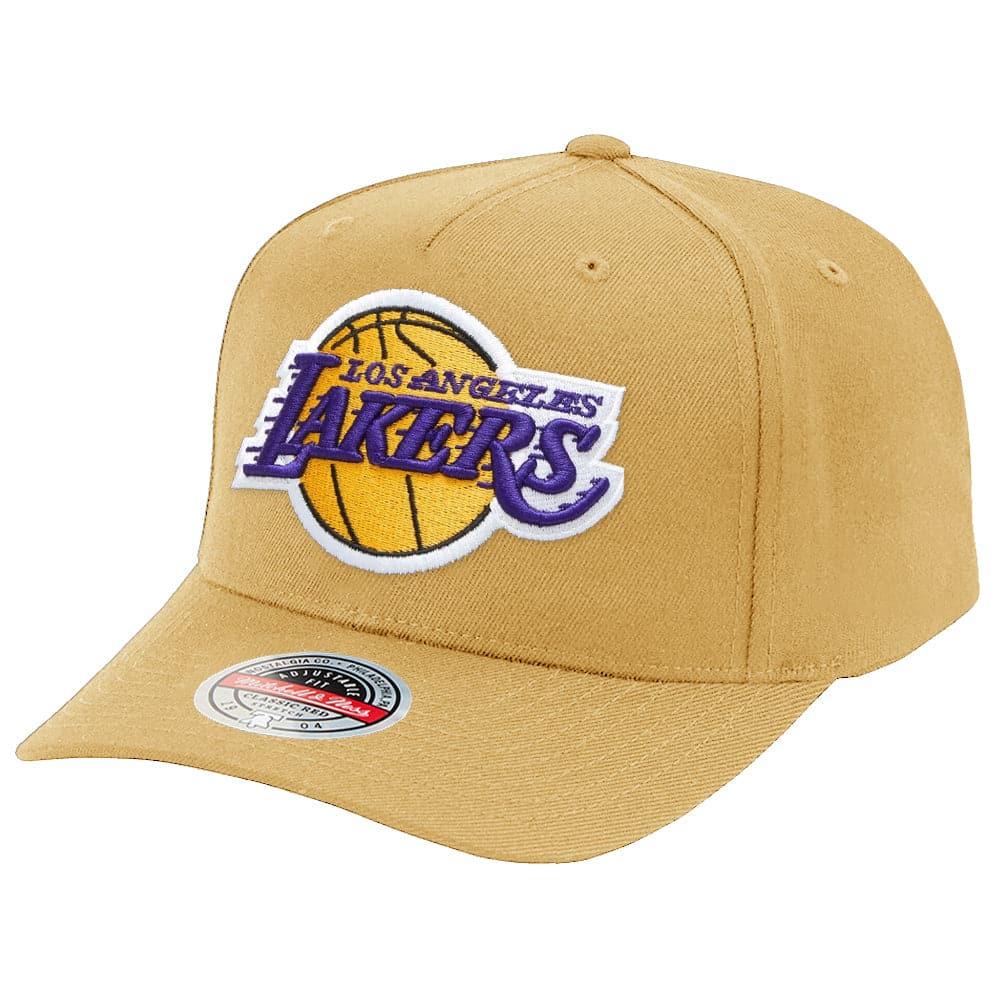 Mitchell And Ness Caps Los Angeles Lakers Mitchell & Ness NBA Team Classic Red Curve Snapback Hat - Khaki