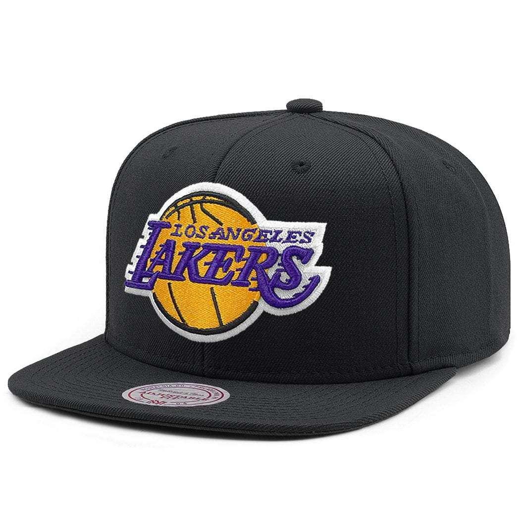 Mitchell And Ness Caps Los Angeles Lakers Mitchell & Ness NBA Team High Crown Snapback Hat - Black
