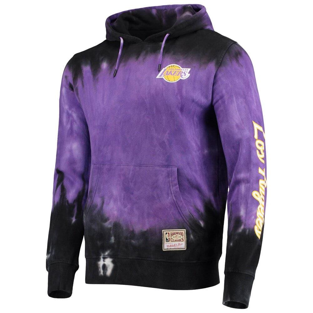 Mitchell And Ness Jumpers Los Angeles Lakers Mitchell & Ness NBA Tie Dye Hoodie Jumper - Purple