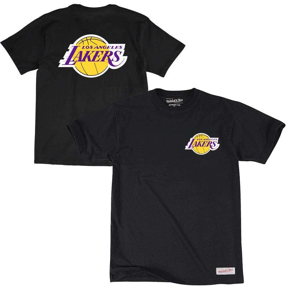 Mitchell And Ness T-Shirts Los Angeles Lakers Mitchell & Ness NBA Triple Double HWC T-Shirt - Black