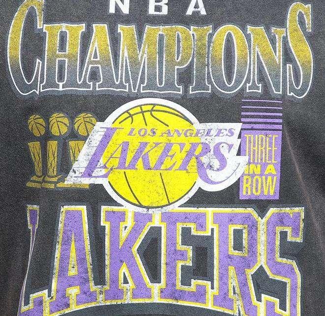 Mitchell And Ness T-Shirts Los Angeles Lakers Mitchell & Ness NBA Vintage Championship Rings Muscle T-Shirt - Black
