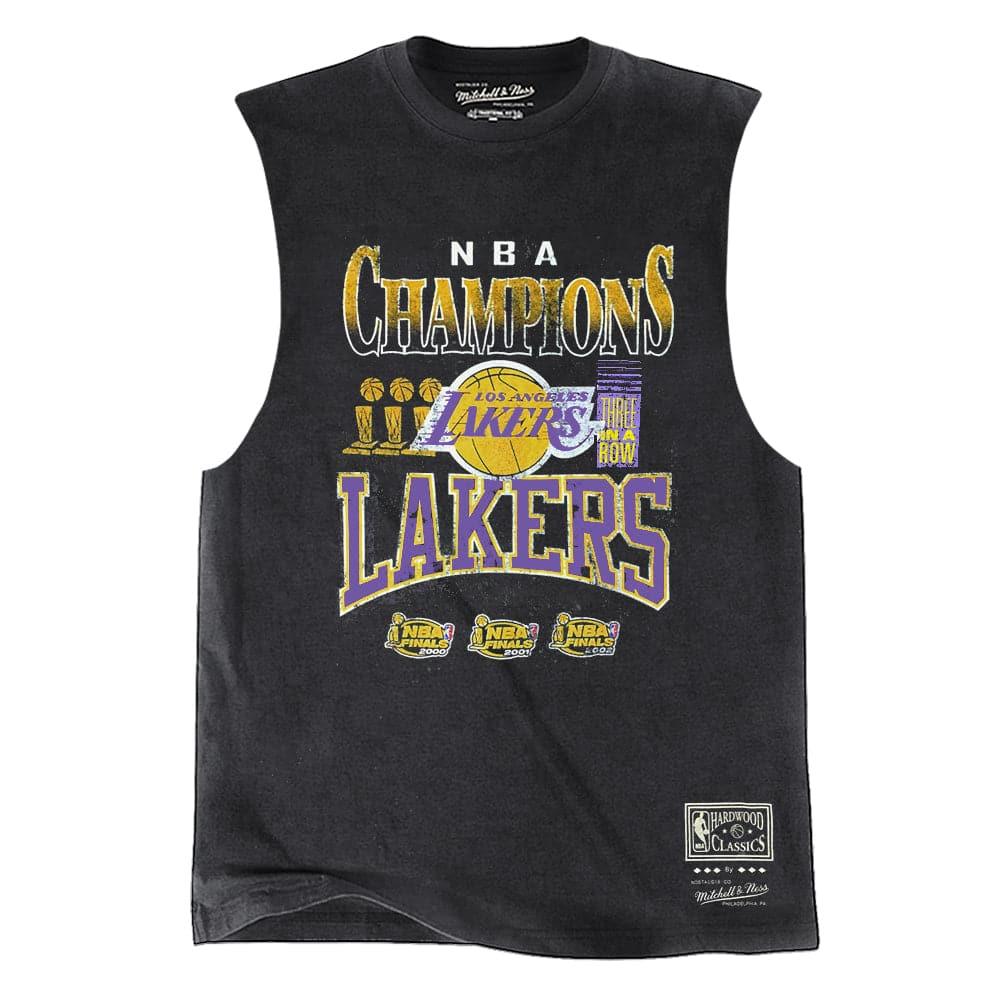 Mitchell And Ness T-Shirts Los Angeles Lakers Mitchell & Ness NBA Vintage Champs Muscle T-Shirt - Black
