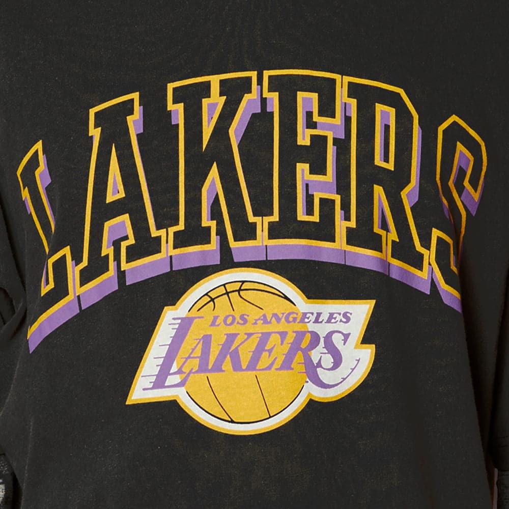 Mitchell And Ness Jumpers Los Angeles Lakers Mitchell & Ness NBA Vintage Keyline Crew Jumper - Black