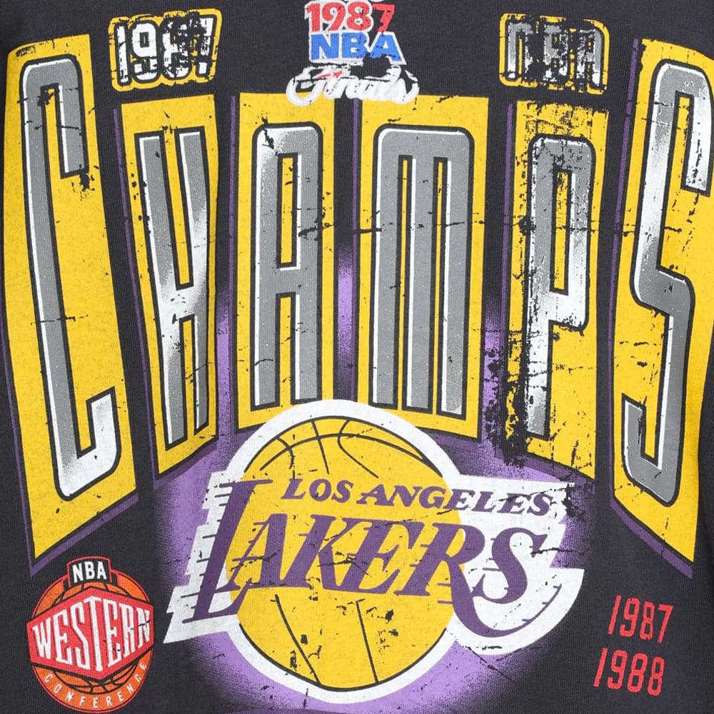 Mitchell And Ness T-Shirts Los Angeles Lakers Mitchell & Ness NBA Winner Takes All Vintage T-Shirt - Faded Black