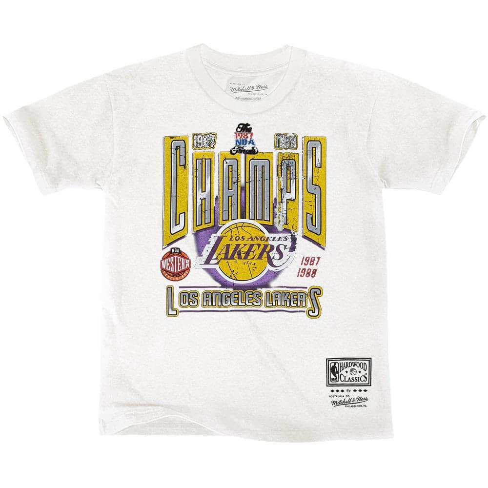 Mitchell And Ness T-Shirts Los Angeles Lakers Mitchell & Ness NBA Winner Takes All Vintage T-Shirt - Vintage White