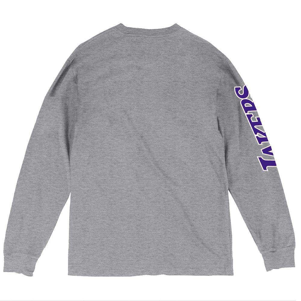 Mitchell And Ness Long Sleeve Tees Los Angeles Lakers Mitchell & Ness NBA Wordmark Long Sleeve T-Shirt - Grey