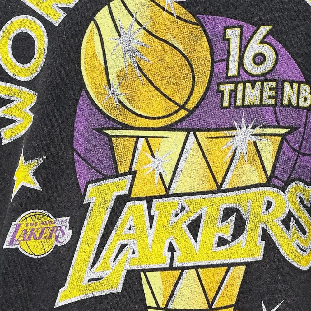 Mitchell And Ness T-Shirts Los Angeles Lakers Mitchell & Ness NBA World Champs Vintage T-Shirt - Black