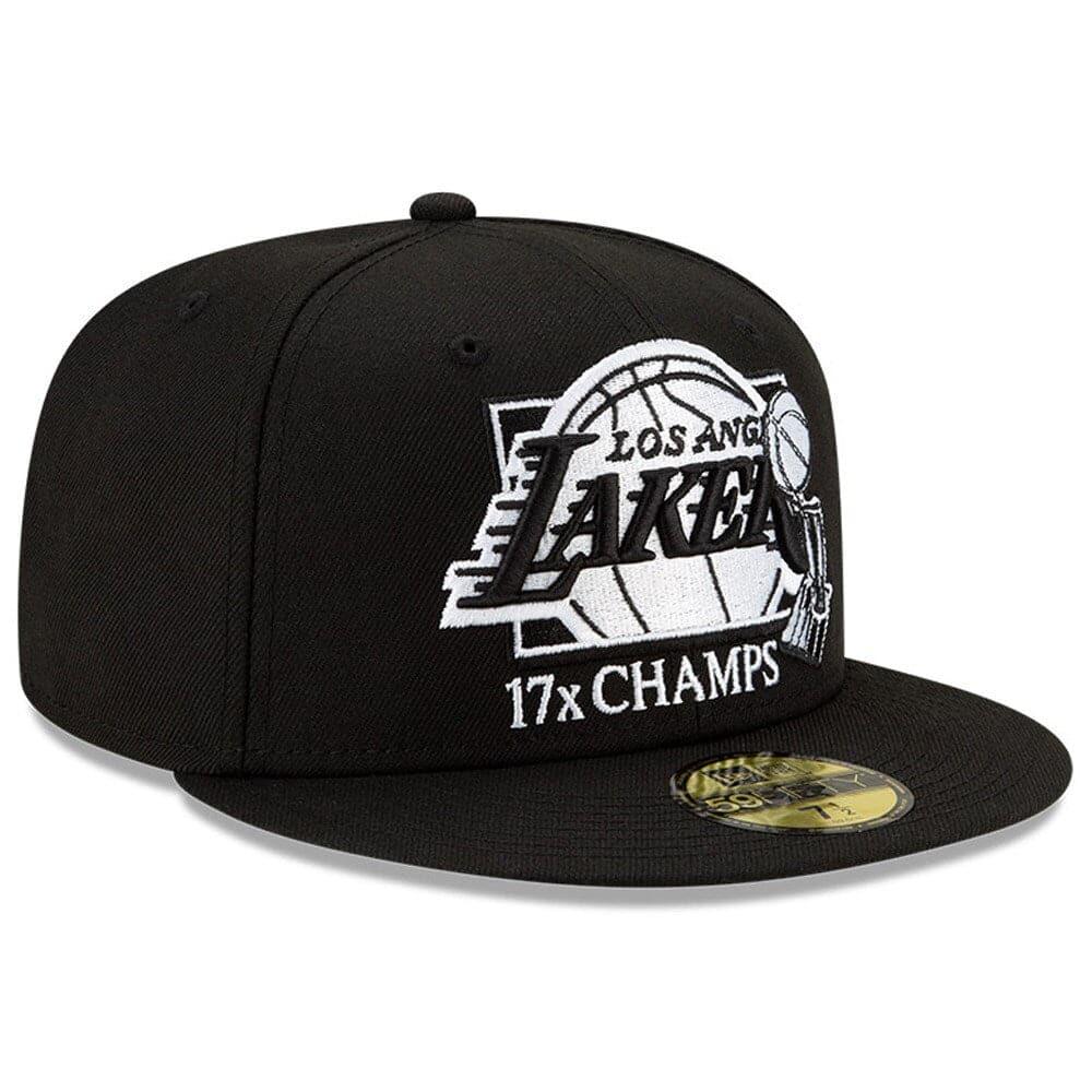 New Era Caps Los Angeles Lakers New Era NBA 17 x Champs 59FIFTY Fitted Hat - Black