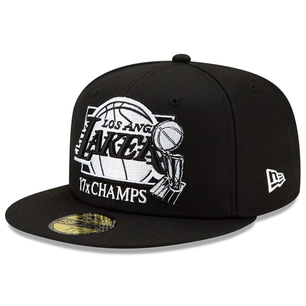 New Era Caps Los Angeles Lakers New Era NBA 17 x Champs 59FIFTY Fitted Hat - Black