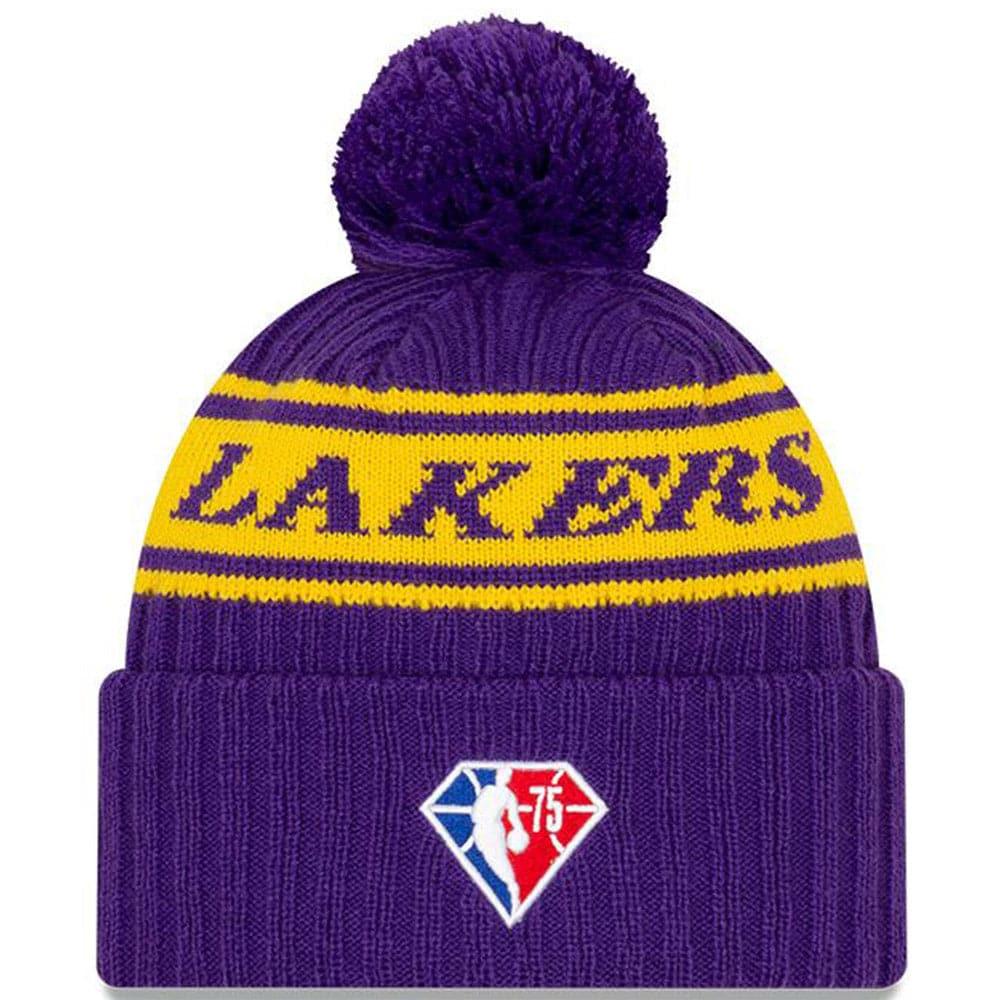 New Era Beanies Los Angeles Lakers New Era NBA 2021 Draft Pom Knit Beanie - Purple