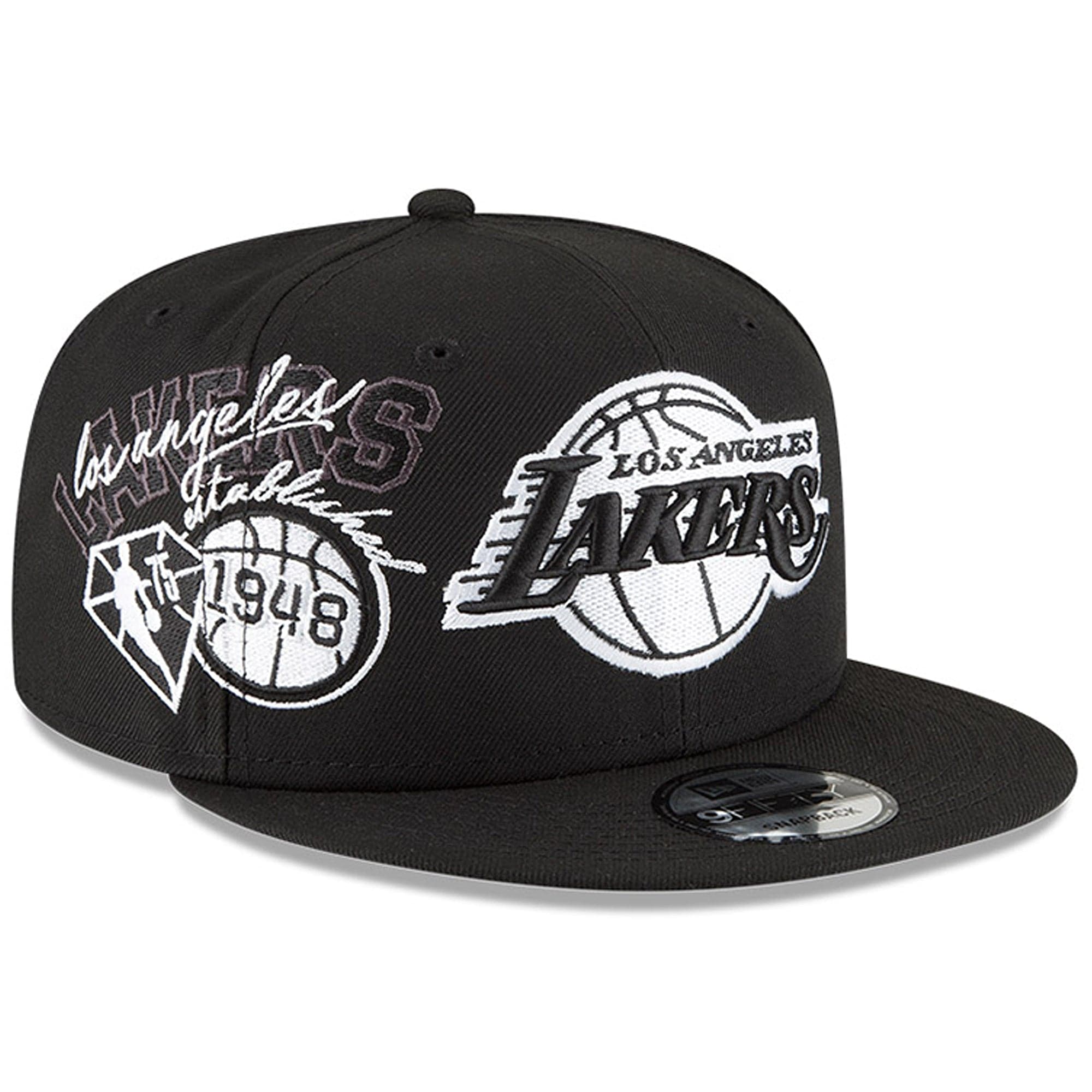 New Era Caps Los Angeles Lakers New Era NBA 21-22 Back Half 9FIFTY Snapback Hat - Black