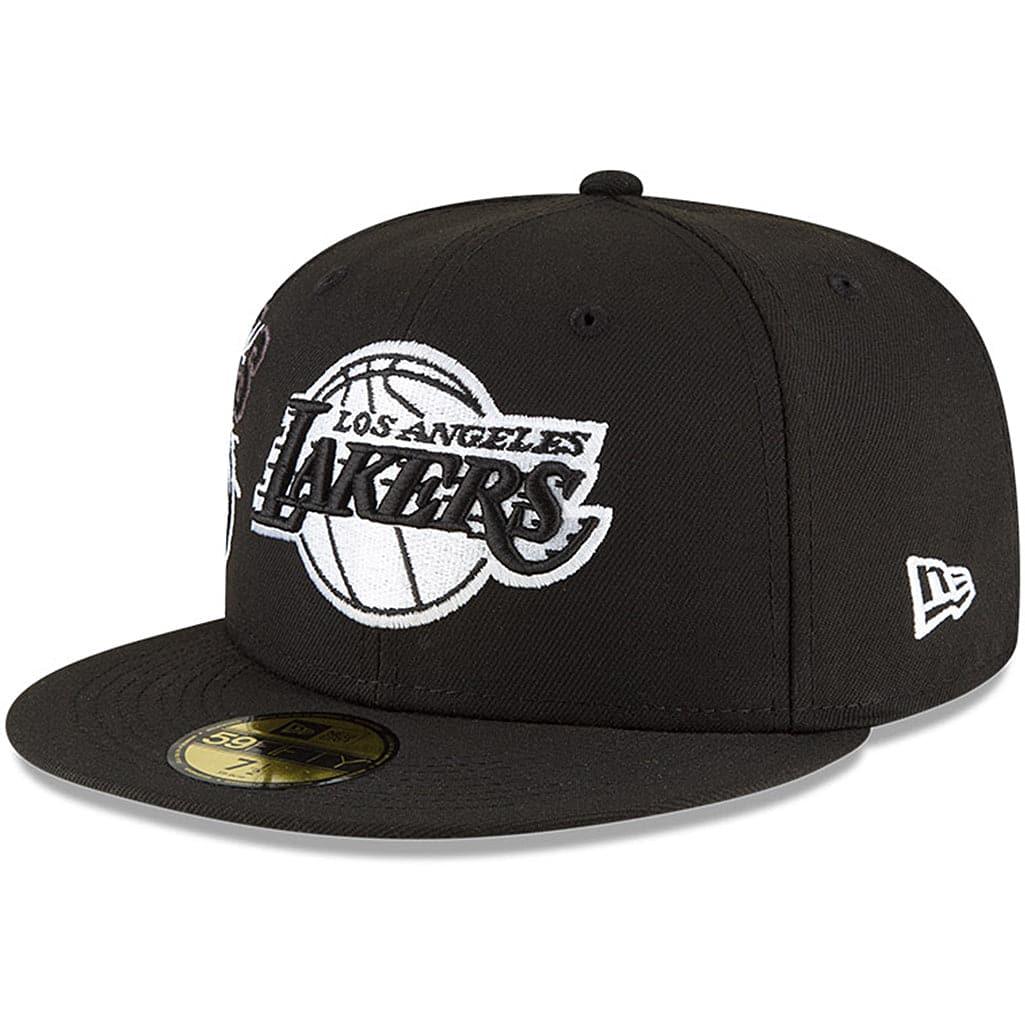 New Era Caps Los Angeles Lakers New Era NBA 21-22 Back Half Monochrome 59FIFTY Fitted Hat - Black