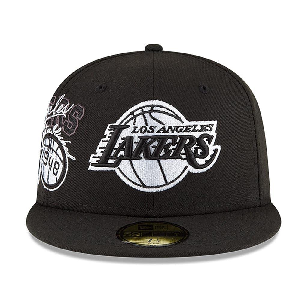 New Era Caps Los Angeles Lakers New Era NBA 21-22 Back Half Monochrome 59FIFTY Fitted Hat - Black
