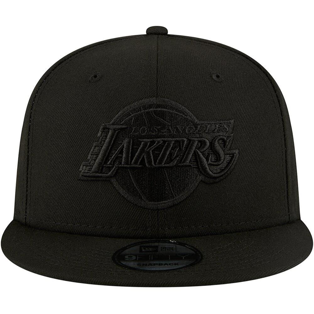 New Era Caps Los Angeles Lakers New Era NBA Black On Black 9FIFTY Snapback Hat