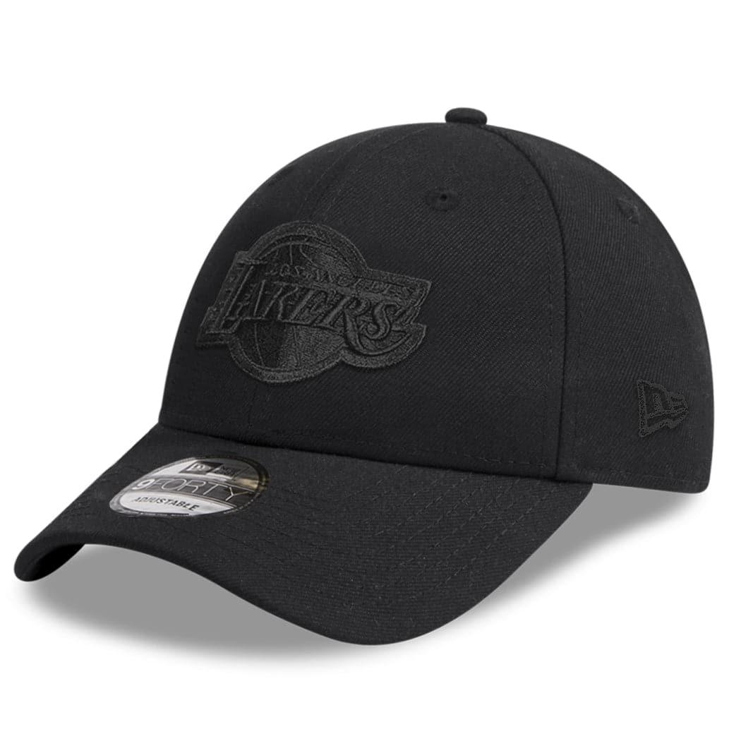 New Era Caps Los Angeles Lakers New Era NBA Black On Black 9FORTY Snapback Hat