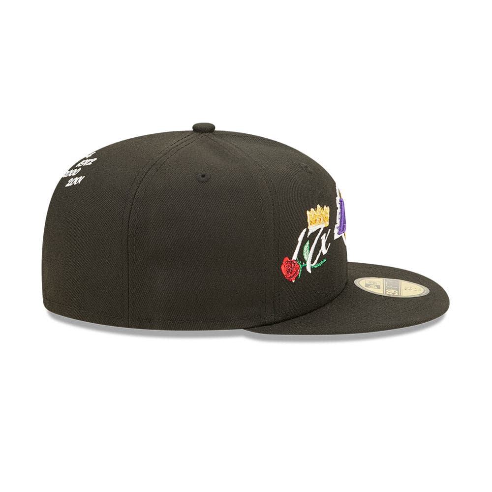 New Era Caps Los Angeles Lakers New Era NBA Crown Champs 59FIFTY Fitted Hat - Black