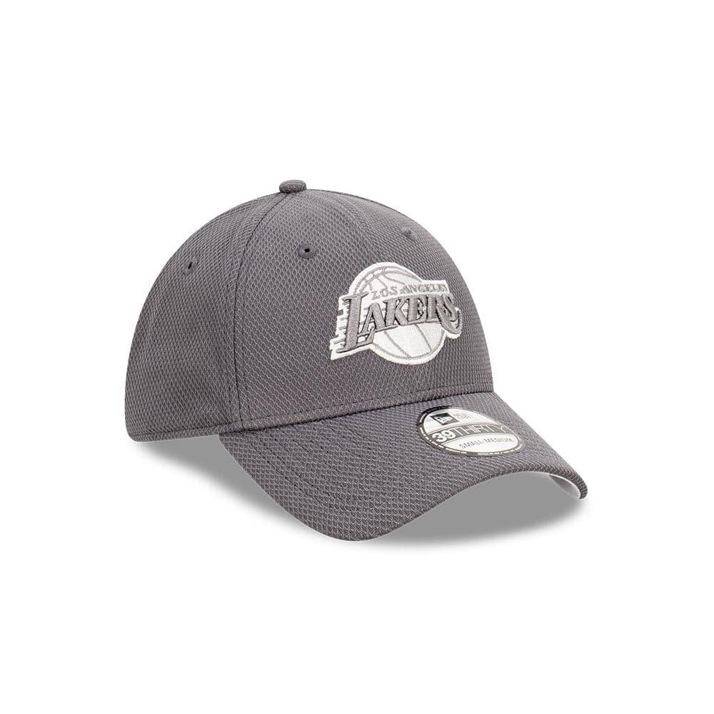 New Era Caps Los Angeles Lakers New Era NBA Graphite Diamond Era 39THIRTY Stretch Fit Hat - Grey