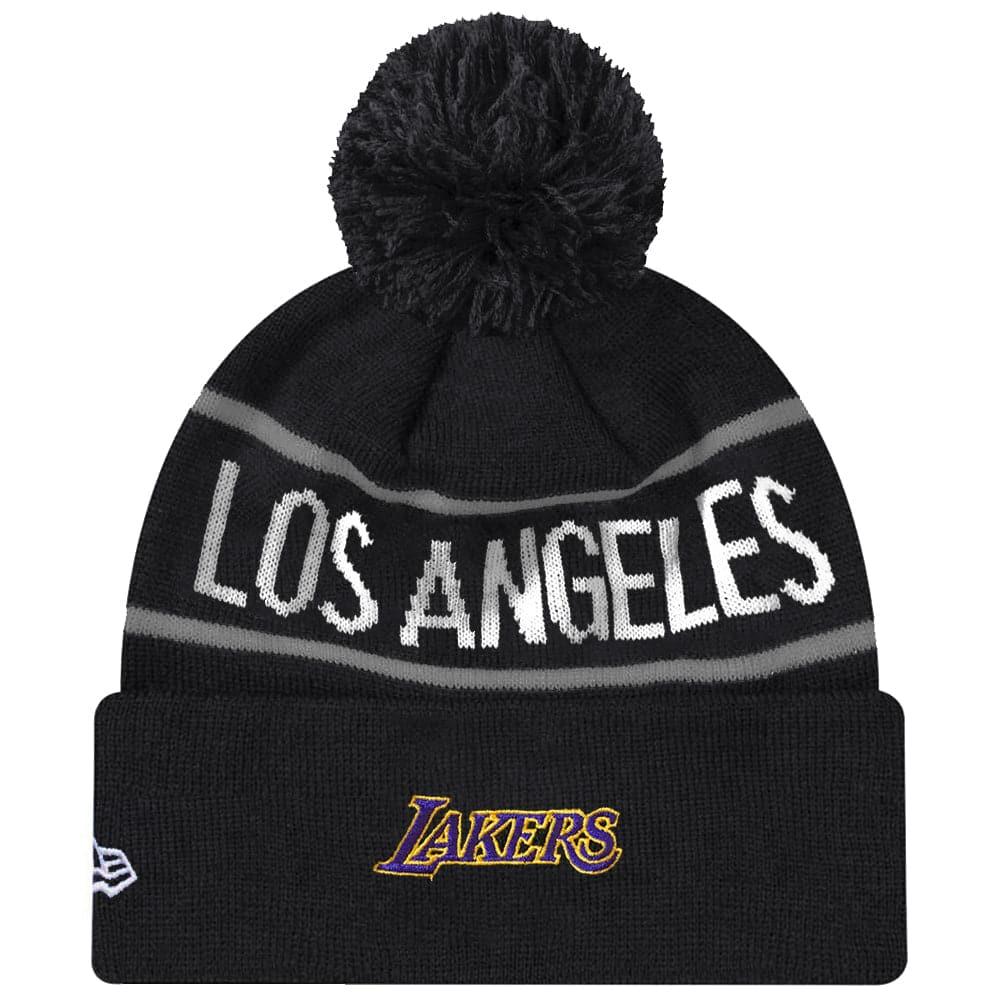 New Era Beanies Los Angeles Lakers New Era NBA Grey Stripe Knit Beanie - Black