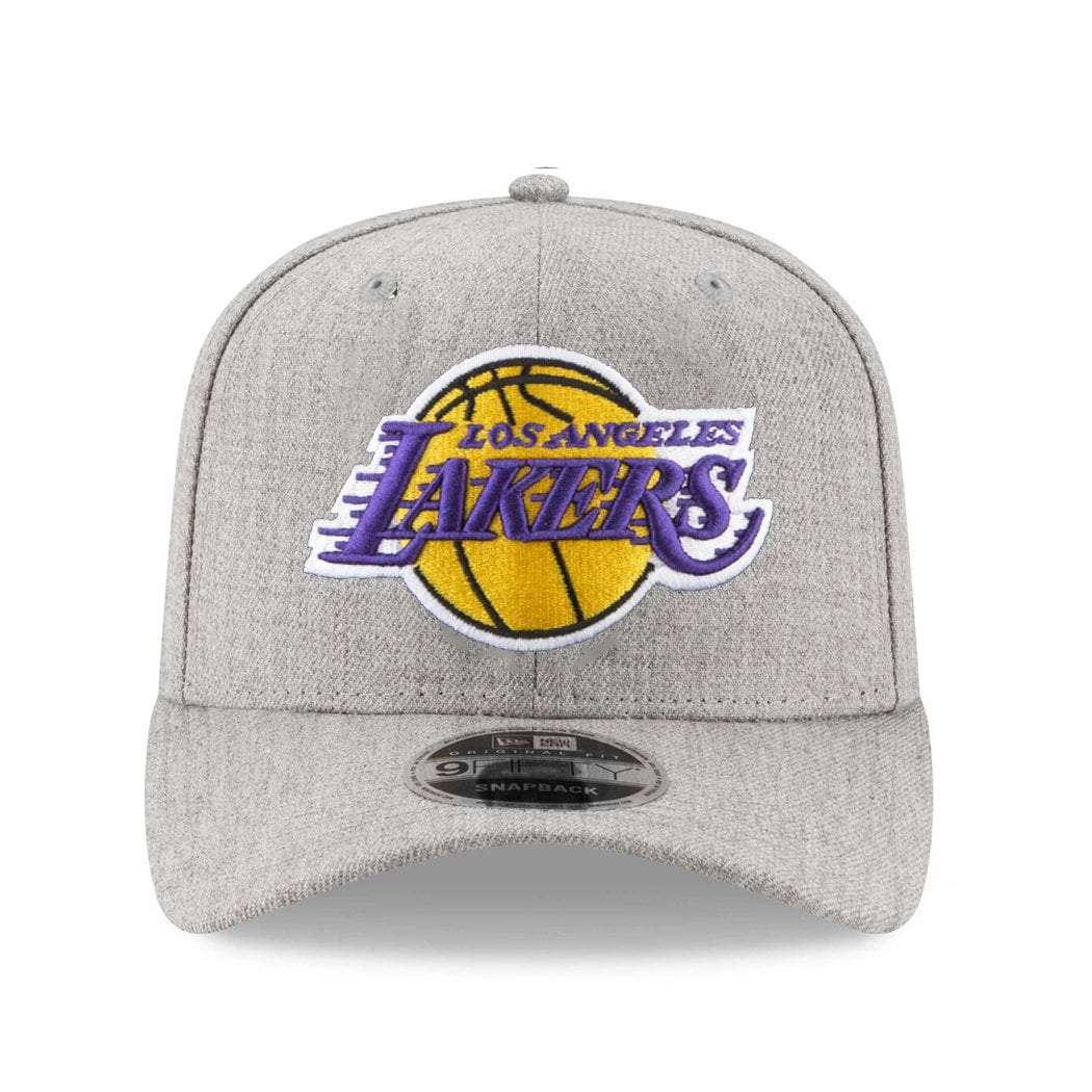 New Era Caps Los Angeles Lakers New Era NBA Heather Drop 9FIFTY Pre-Curved Snapback Hat