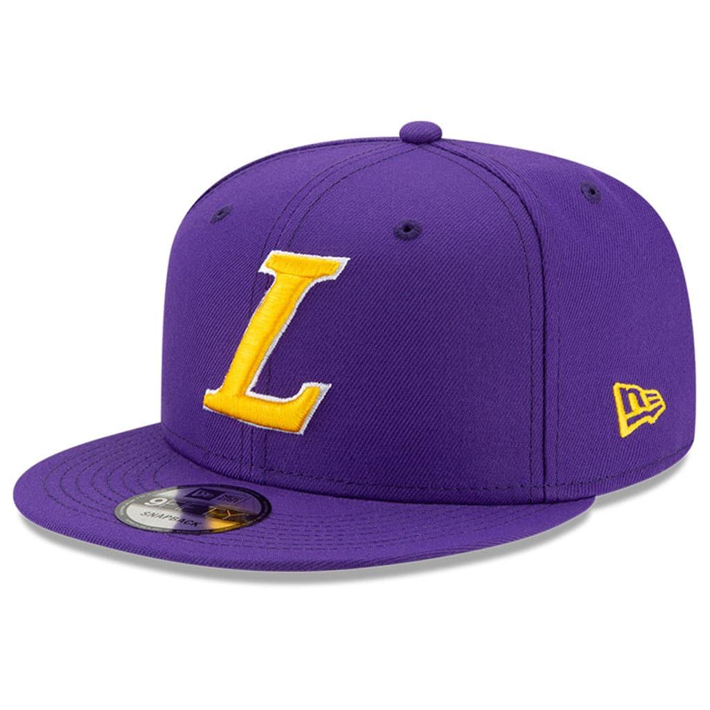 New Era Caps Los Angeles Lakers New Era NBA Ligature 9FIFTY Snapback Hat - Purple