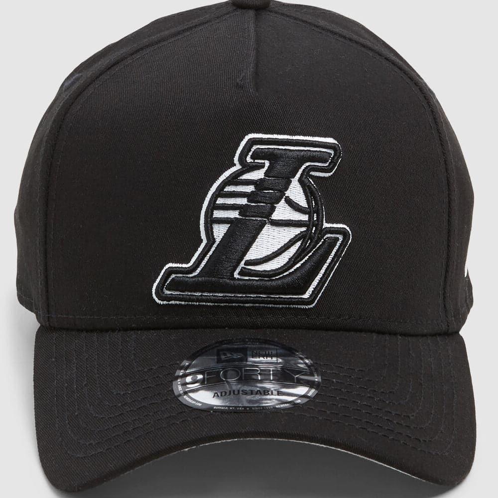 New Era Caps Los Angeles Lakers New Era NBA Monochrome Logo 9FORTY A-Frame Snapback Hat - Black