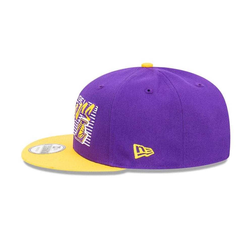 New Era Caps Los Angeles Lakers New Era NBA Retro Script 9FIFTY Snapback Hat - Purple