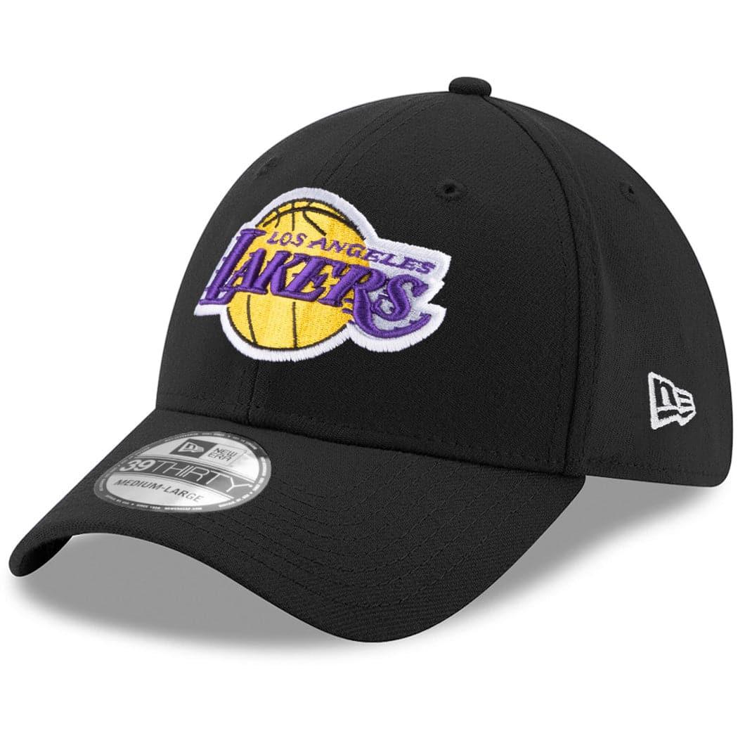 New Era Caps Los Angeles Lakers New Era NBA Team 39THIRTY Flex Fit Curve Hat - Black