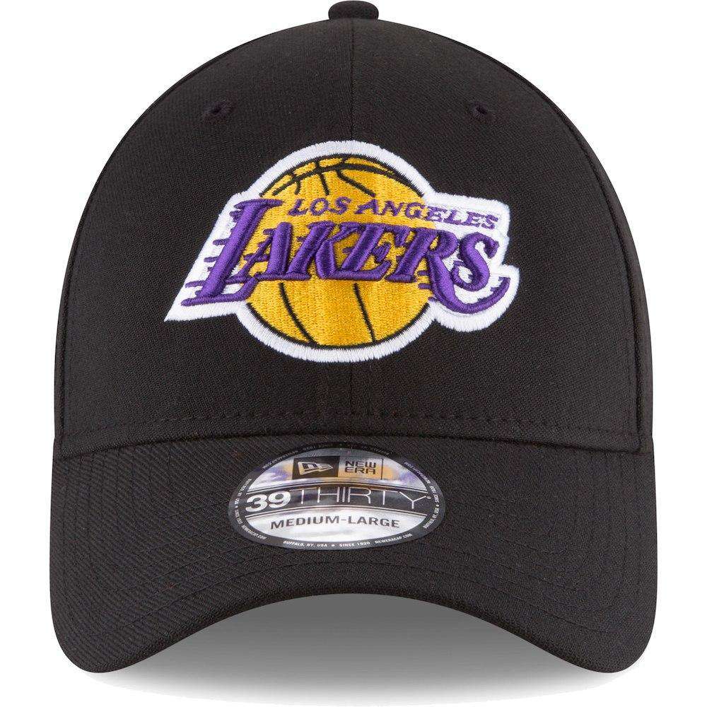 New Era Caps Los Angeles Lakers New Era NBA Team 39THIRTY Stretch-Fit Curve Hat - Black