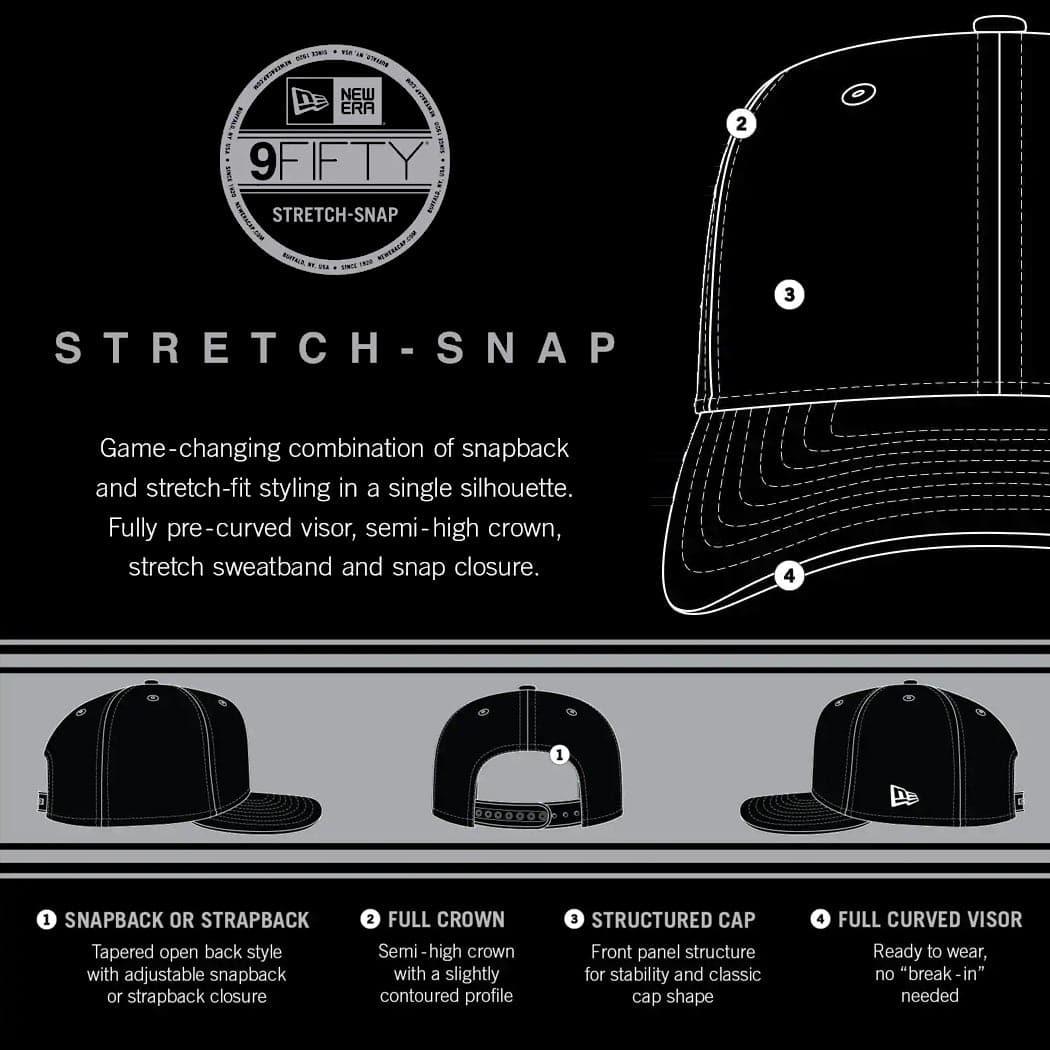 New Era Caps Los Angeles Lakers New Era NBA Team 9FIFTY Stretch-Snap Curve Snapback Hat - Black